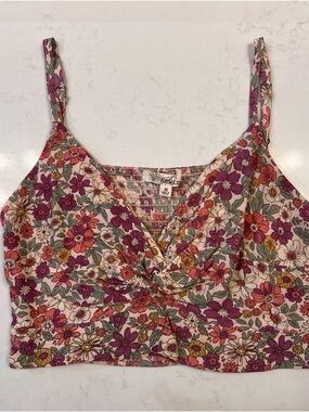 Women’s Rewind Floral Twist-Front Crop Top